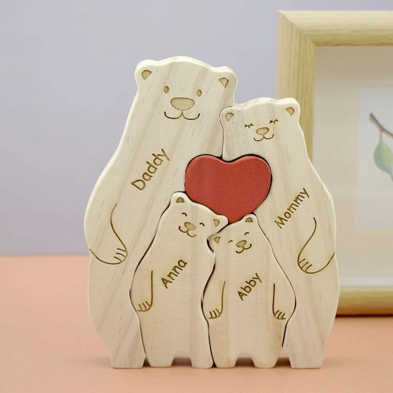 Laser Cut Bear Family Puzzle