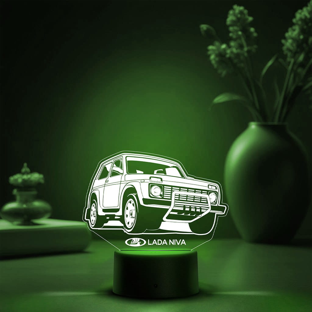 Laser Cut Land Niva Off Road Vehicle 3D Illusion Lamp