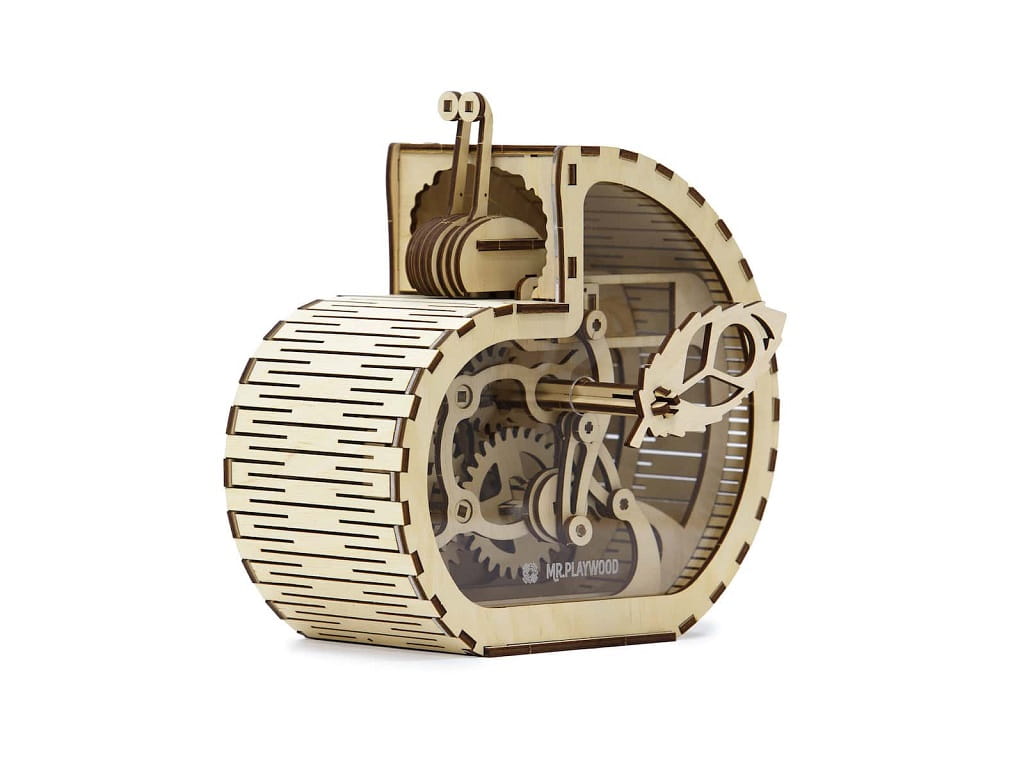 Laser Cut Mechanical Snail Coin Box