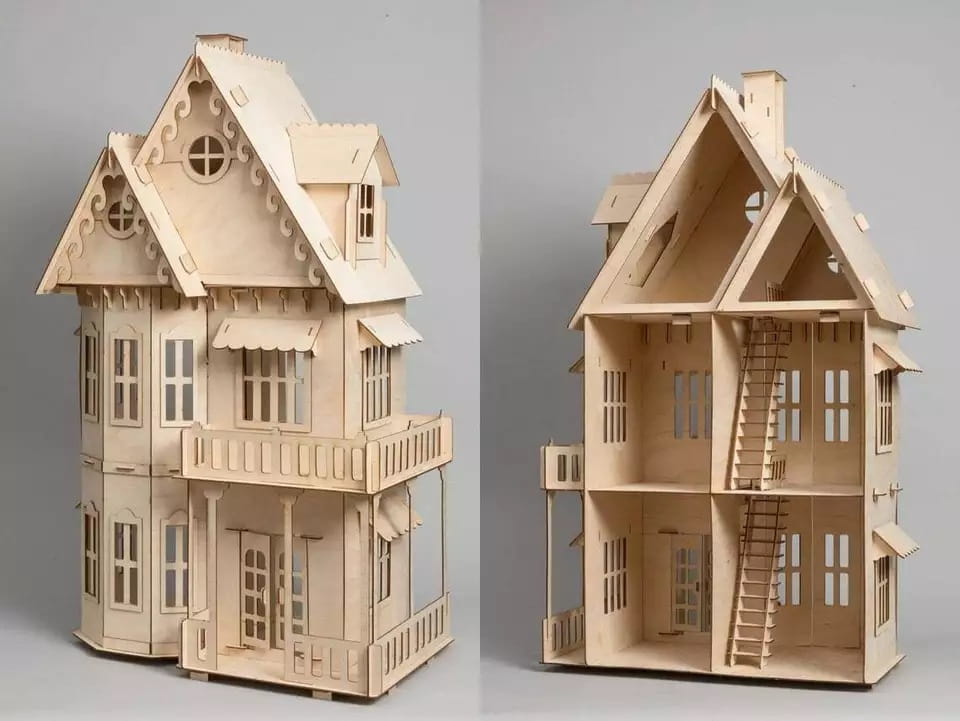 Laser Cut Miniature Gothic House