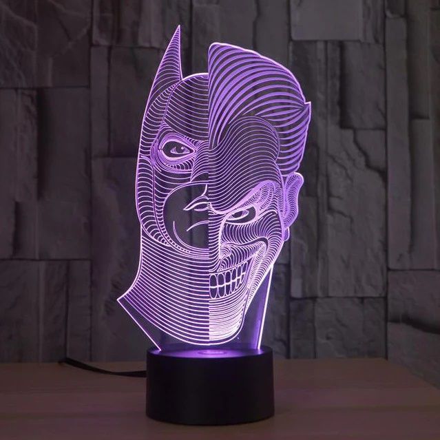 Laser Cut Batman Joker Acrylic 3D Illusion Lamp