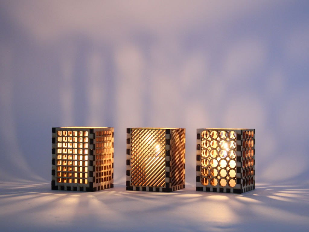 Laser Cut Wooden Tealight Holder Set Of 3