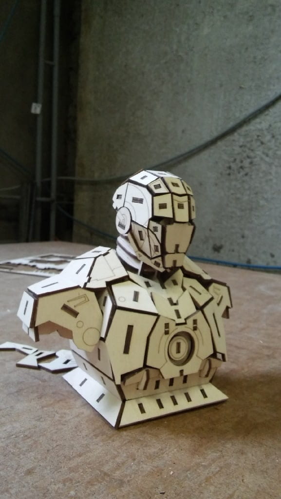 Laser Cut Iron Man 3D Puzzle Wood Model