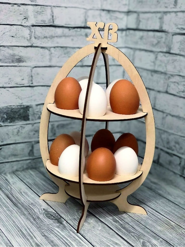 Laser Cut 2 Tier Easter Egg Display Stand