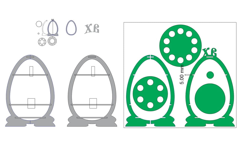 Laser Cut 2 Tier Easter Egg Display Stand