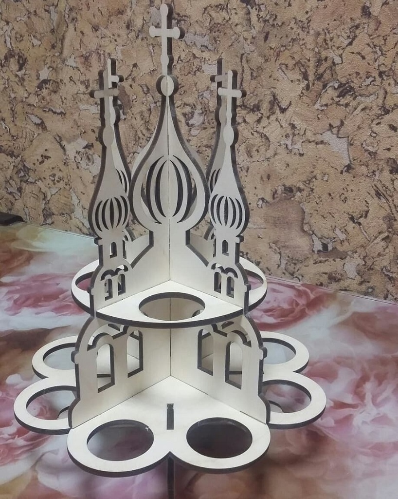 Laser Cut Cathedral Easter Egg Display Stand