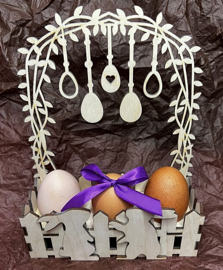 Laser Cut Decorative Easter Egg Holder Basket