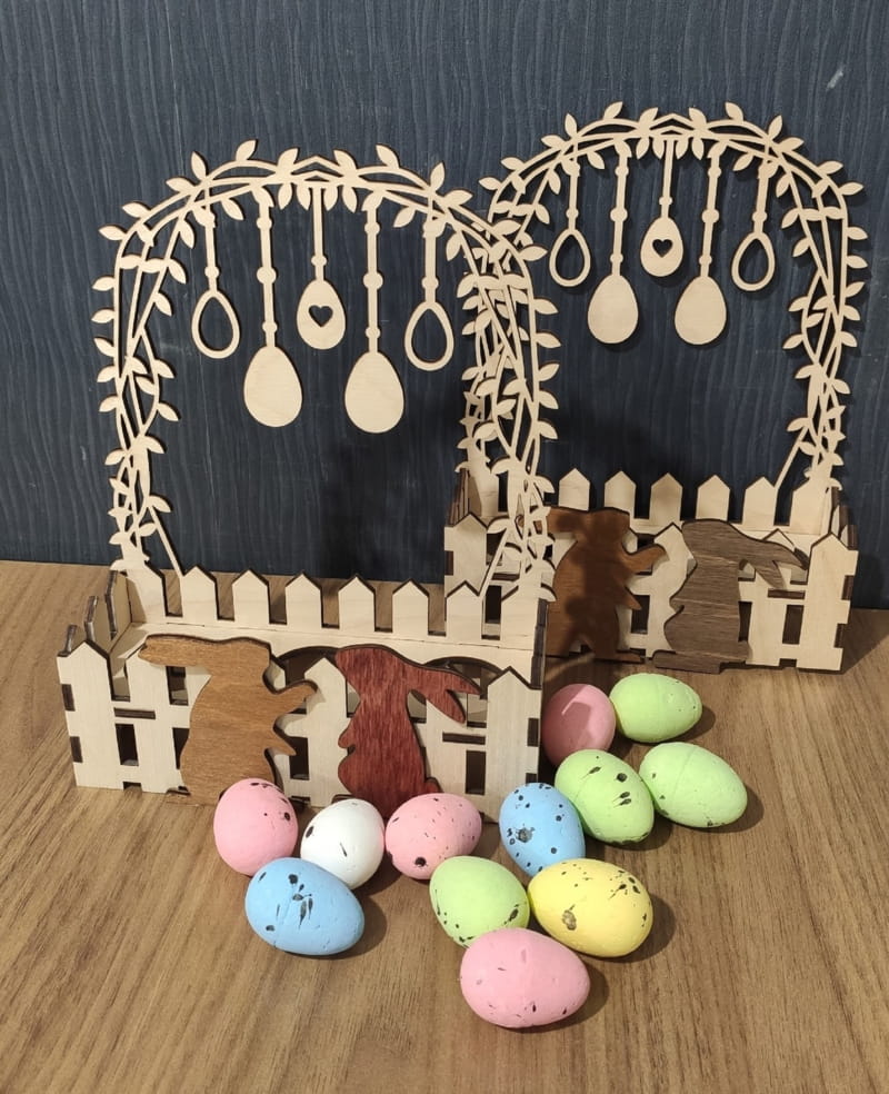 Laser Cut Decorative Easter Egg Holder Basket