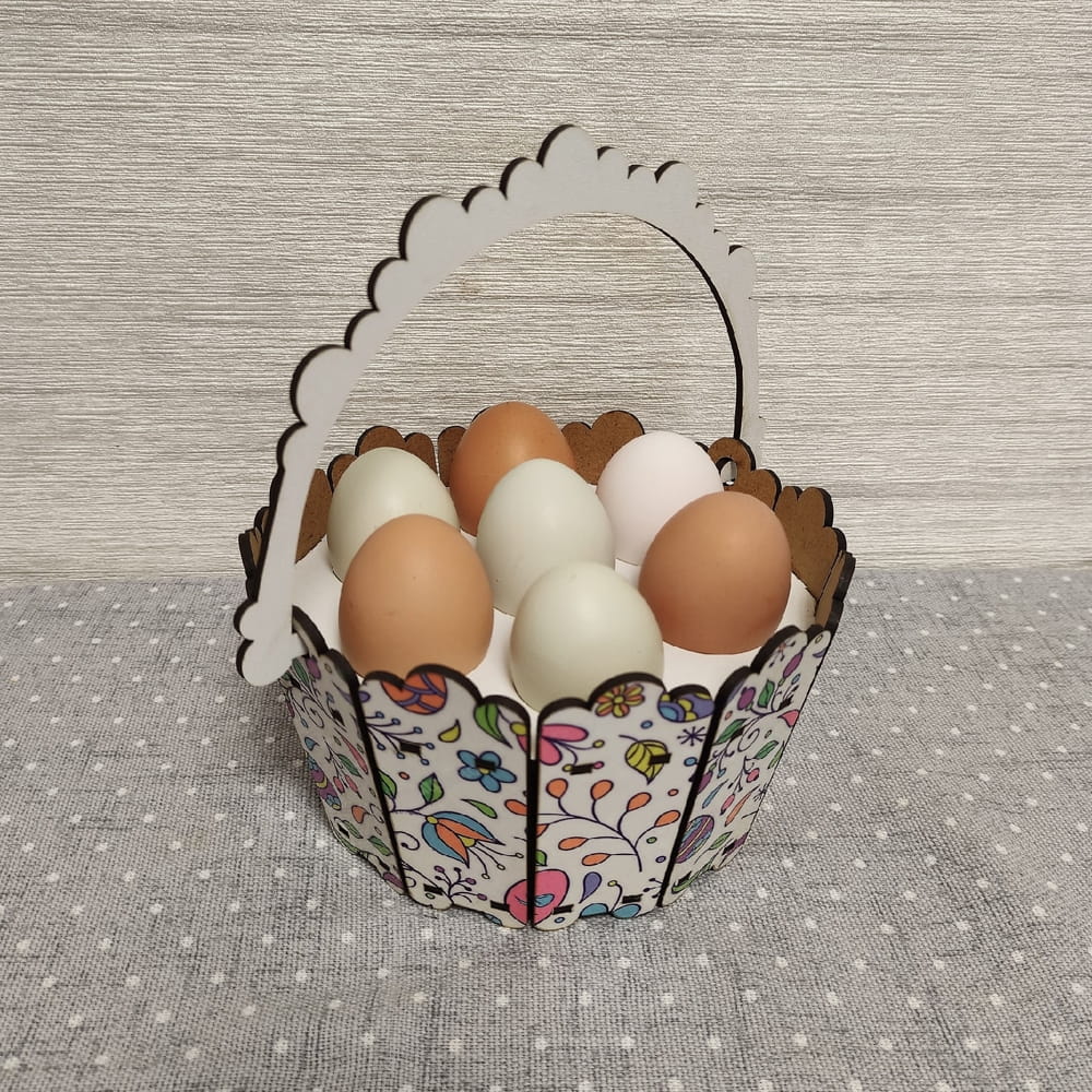 Laser Cut Easter Bucket Egg Holder Basket