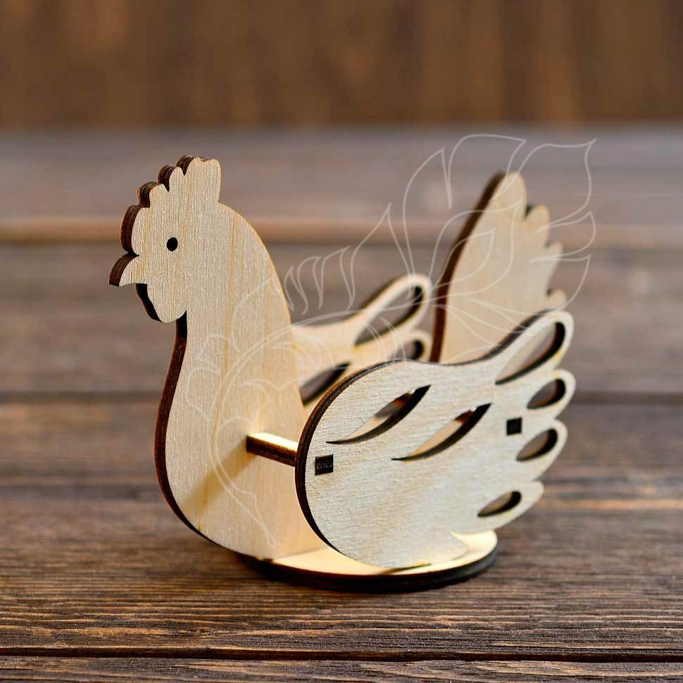 Laser Cut Easter Chicken Decor Stand