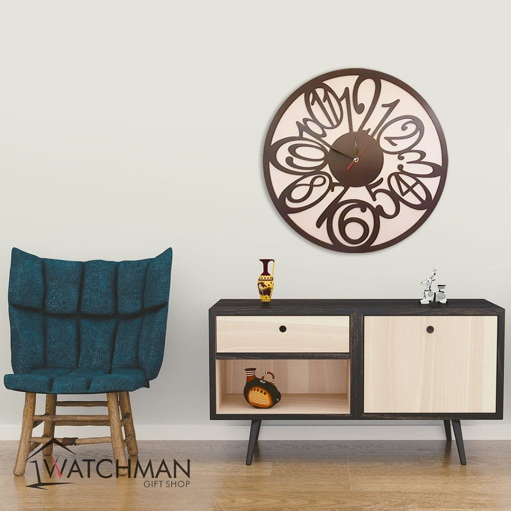 Laser Cut Big Numbers Wall Clock