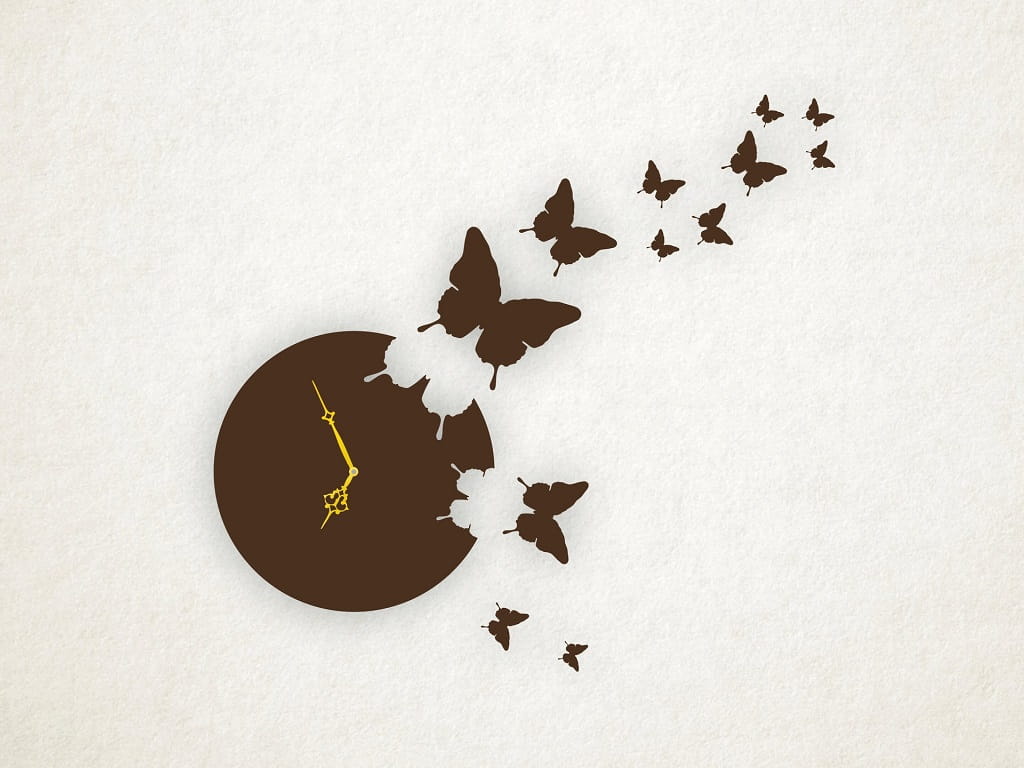 Laser Cut Butterfly Wooden Wall Clock