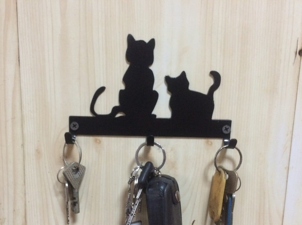 Laser Cut Cats Wall Key Hooks Wooden Key Hanger