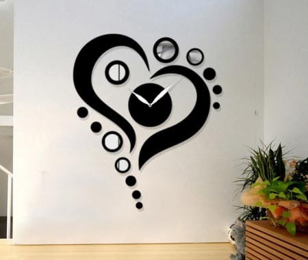 Laser Cut Decorative Heart Shape Wall Clock