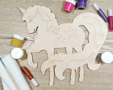 Laser Cut Engraved Unicorn Decoration Craft