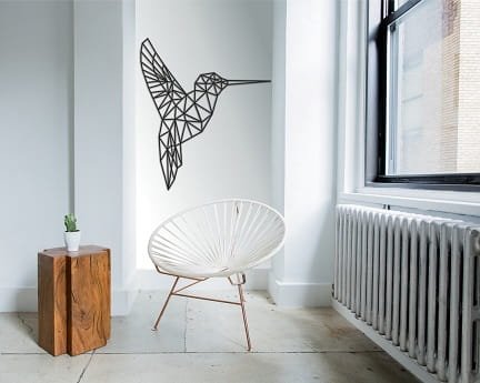 Laser Cut Geometric Hummingbird Wall Art