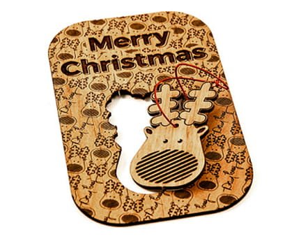 Laser Cut Christmas Card Ornament