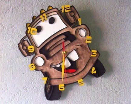 Laser Cut Disney Car Wall Clock