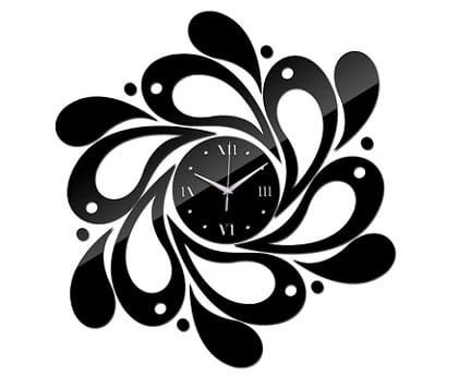 Laser Cut Fancy Wall Clock With Spiral Waves