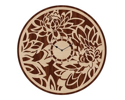 Laser Cut Floral Pattern Wall Clock