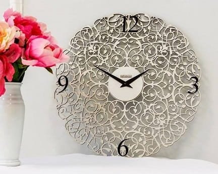 Laser Cut Fretwork Pattern Wall Clock