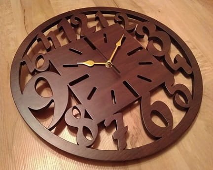 Laser Cut Numbers Round Wall Clock
