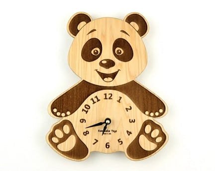 Laser Cut Panda Wall Clock For Kids Room