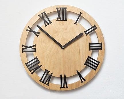 Laser Cut Roman Numeral Wall Clock