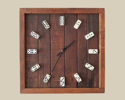 Laser Cut Square Domino Wall Clock