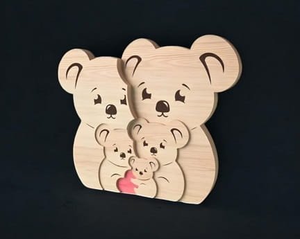 Laser Cut Koala Family Jigsaw Puzzle
