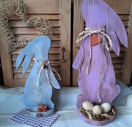 Laser Cut Standing Easter Bunny Decoration