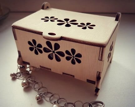 Laser Cut Casket Box With Hinged Lid
