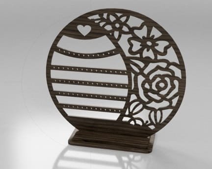 Laser Cut Round Jewelry Display Stand