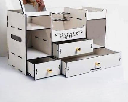 Laser Cut Makeup Organizer Drawers