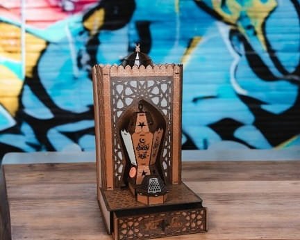 Laser Cut Decorative Islamic Lantern With Drawer Box