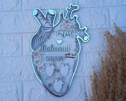 Laser Cut Heart Fingerprint Stand