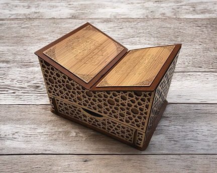 Laser Cut Quran Holder With Drawer