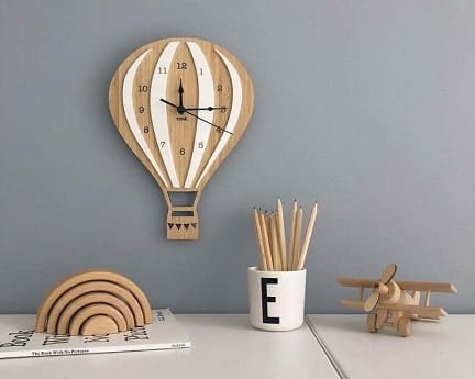 Laser Cut Hot Air Balloon Wall Clock