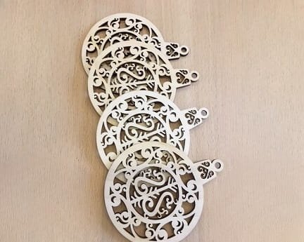 Laser Cut Christmas Wood Ornaments