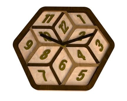 Laser Cut Hexagonal Wall Clock