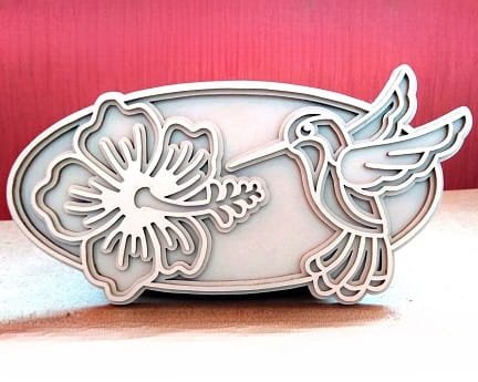 Laser Cut Hummingbird Layered Wall Art
