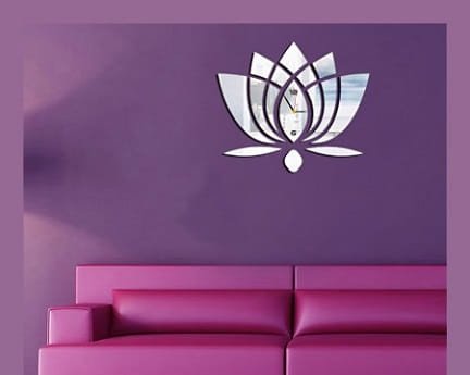Laser Cut Lotus Wall Clock