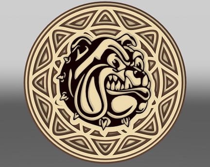 Laser Cut Multilayer Bulldog Wall Art