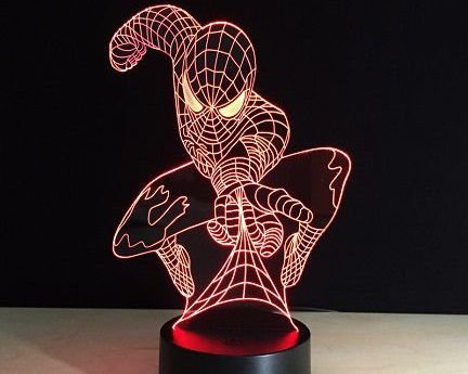 Laser Cut Spiderman 3D Illusion LED Lamp