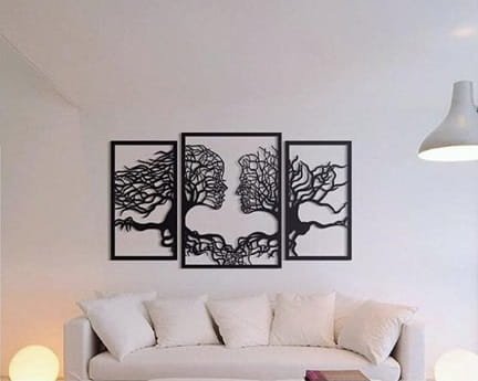 Laser Cut Tree Couple Panel Wall Art