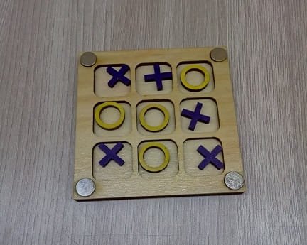 Laser Cut Wooden Tic Tac Toe Game Board
