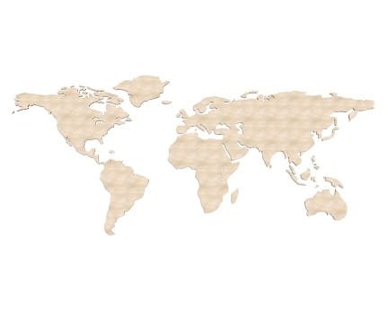 Laser Cut Wooden World Map