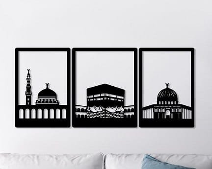 Laser Cut Masjid An Nabawi Masjid Al Haram Masjid Al Aqsa Islamic Wall Art