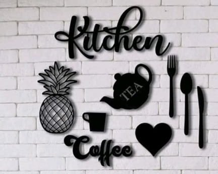 Laser Cut 9 Piece Kitchen Wall Decoration