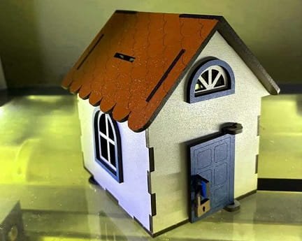 Laser Cut House Money Saving Box